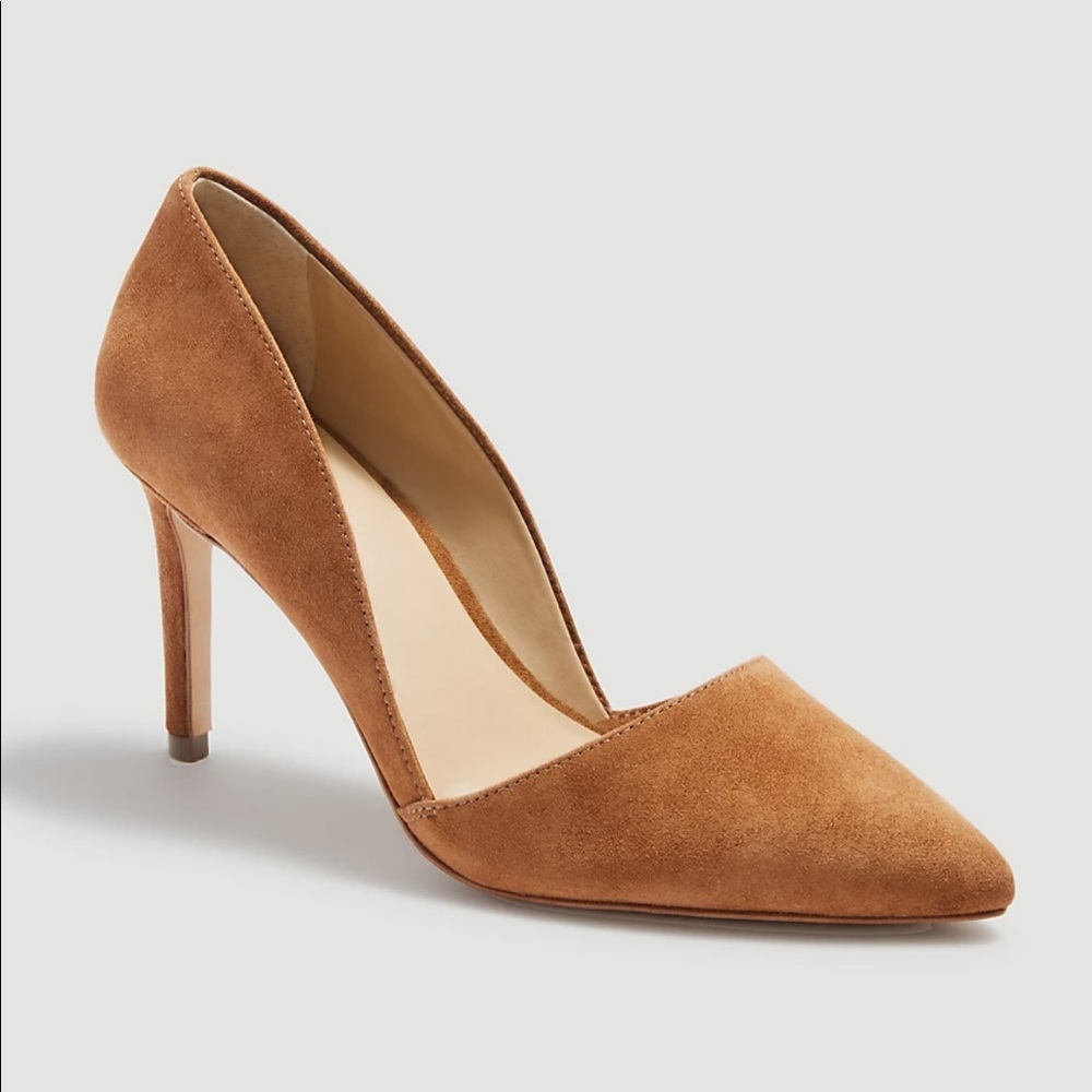 $128 Ann Taylor Azra Suede Pumps Heels in Posh Camel Sz 7